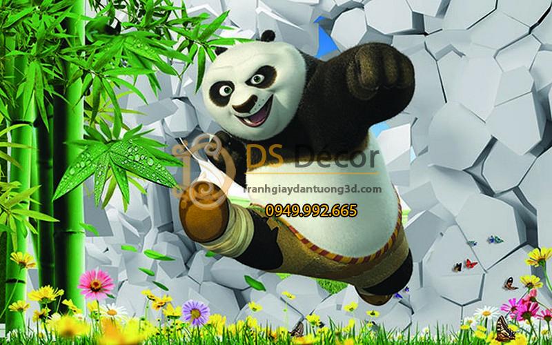 Tranh dán tường hoạt hình gấu panda